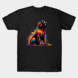 Vibrant German Longhaired Pointer in Splash Paint Style T-Shirt